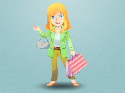 The Shopper blonde free vector girl shop shopper