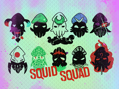 Suicide Squa-- Squid! batman dc harley quinn illustration joker parody poster squid suicide squad