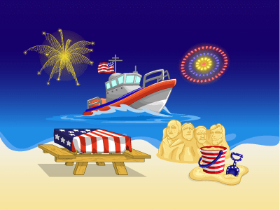 4th of July - BittySet 4th of july america animation beach bittypets canada fireworks gif independence day usa