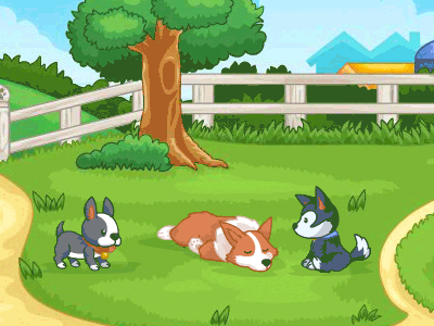 Happy Dog Day animation assets bittypets chill dog day dog park game gif item park playing tgif