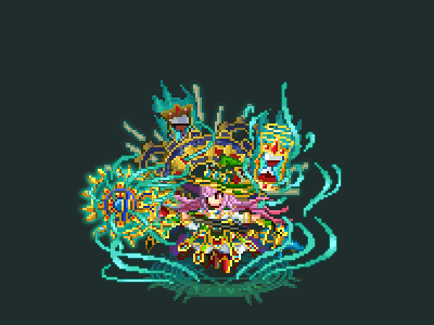 Elaina animation brave frontier gif gumi mobile game pixel animation pixel art special effect sprites sword visual effect warrior