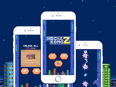 Mecha Kong Z Game UI icon iphone kong logo mecha mobile game pixel art pixel icon