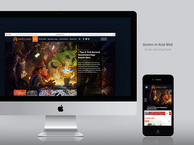 Games in Asia Web UI desktop view games in asia interface iphone mac mobile view mobile web mockup tech in asia ui ux website