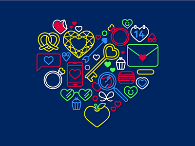 A Valentine's Day banner facebook greeting card icon illustration outline icon petshopbox social media twitter valentine valentine card