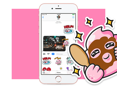 Poorina app store character design cute imessage messenger petshopbox pink poo poorina sticker