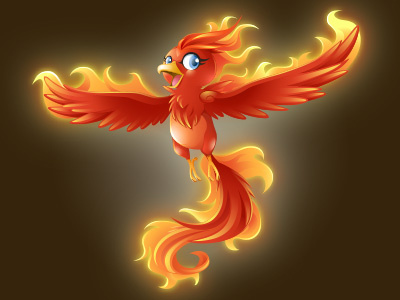 Phoenix character fire mascot phoenix