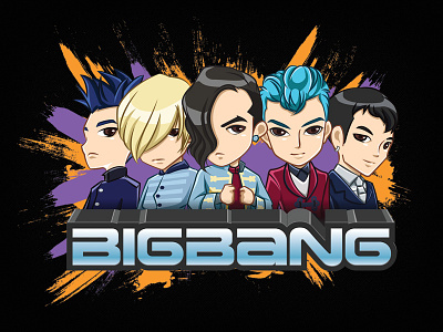 Bigbang bigbang blue boyband brush chibi korean musi red soutkorean splat