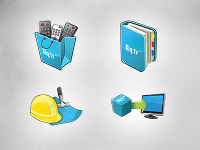 Kinda Blue Icons bag blue book cartoon contact development download kiq remote yellow