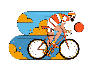 Cycling abstract bicycle illustration retro shapes sports vintage