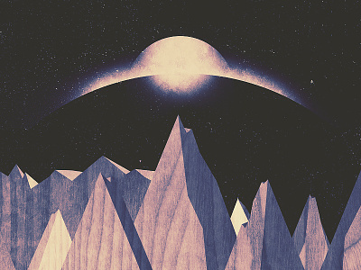 Space Contours eclipse mountains space