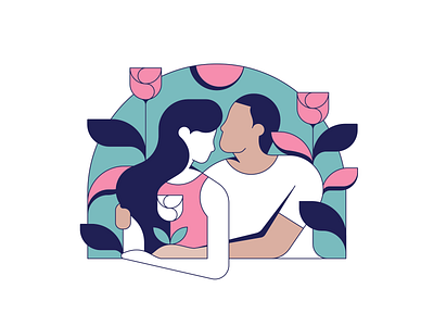 Couples Retreat abstract couple illustration people retro shapes vintage