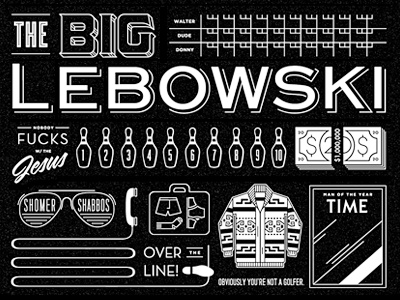 The Big Lebowski black and white bowling the big lebowski typography