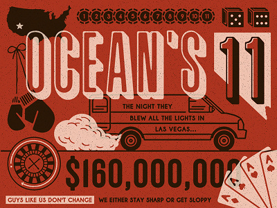 Ocean's Eleven casino las vegas movie poster oceans eleven typography van