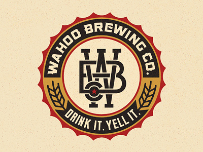 Wahoo Brew. Co. Final beer crest logo monogram