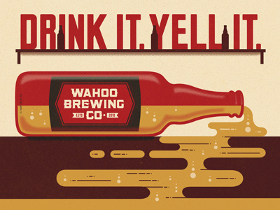 Wahoo Brew. Co. Poster beer branding wahoo