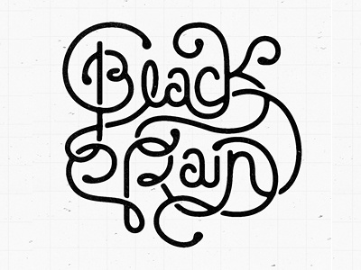 Keane: Black Rain hand type ligature script typography