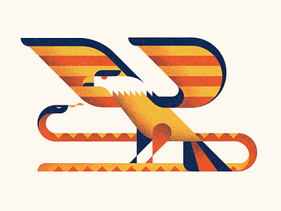 Eagle vs Snake eagle geometric illustration retro shapes snake vintage