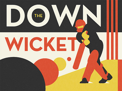 Down The Wicket cricket euro poster vintage