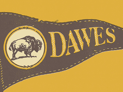 Dawes Pennant buffalo pennant vintage