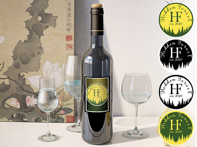 Hidden Forest Wine branding design illustration logo