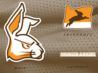 Portland Snowrabbits branding flat hockey logo oregon portland rabbit sports sports logo