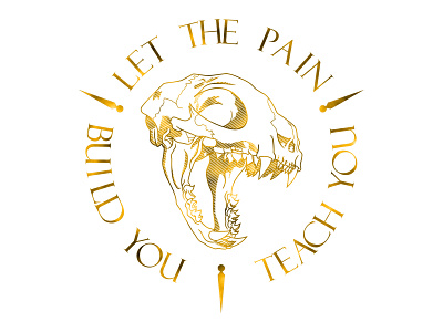 Let The Pain Build You, Teach You animal animal skull branding circle design flat illustration logo logo design paint roundel skull