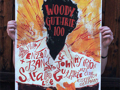 Woody Guthrie Poster dust bowl folk guthrie okies