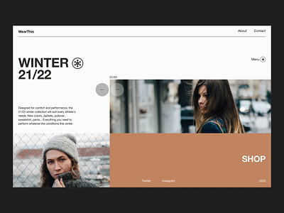WearThis - Winter 22 - Website exercise artdirection design digitaldesign landingpage ui uidesign uiux visualdesign web webdesign