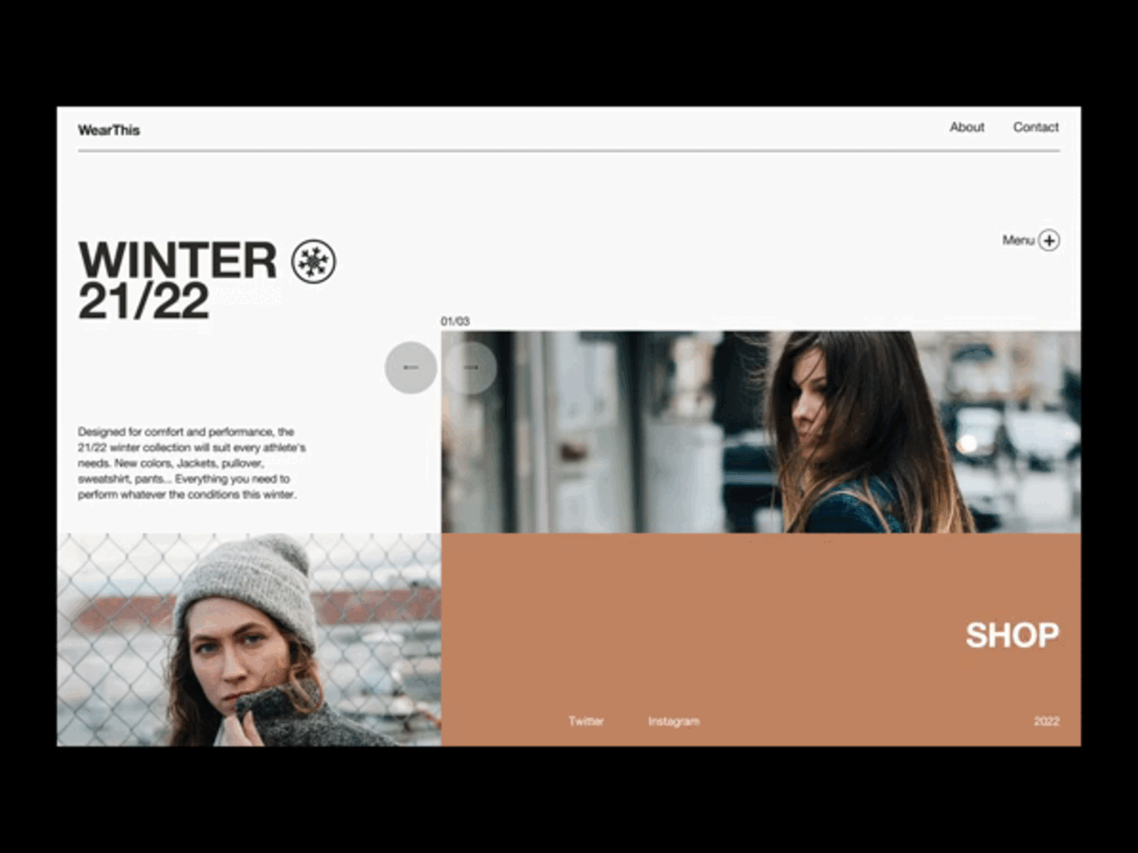 WearThis - Winter 22 - Website exercise artdirection design digitaldesign landingpage product design ui uidesign uiux visualdesign
