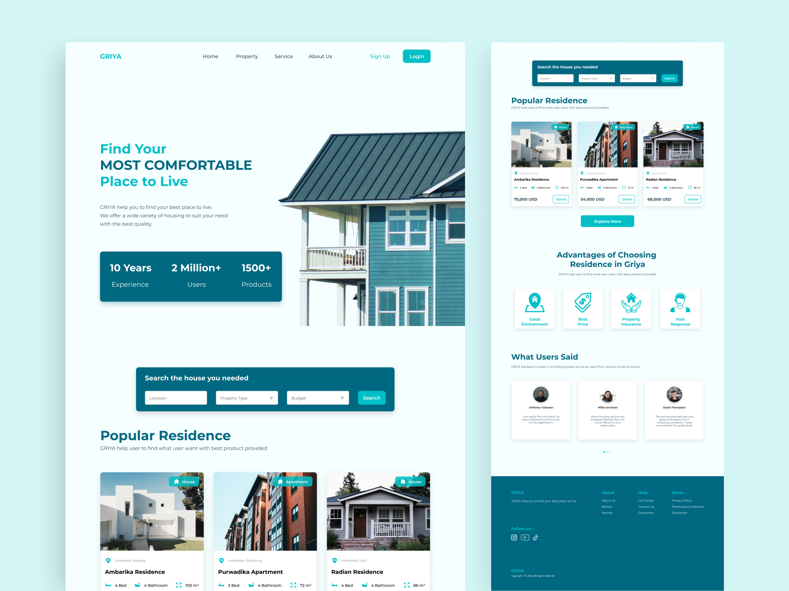 Residence Landing Page By Rizki Ahmad Fauzi On Dribbble