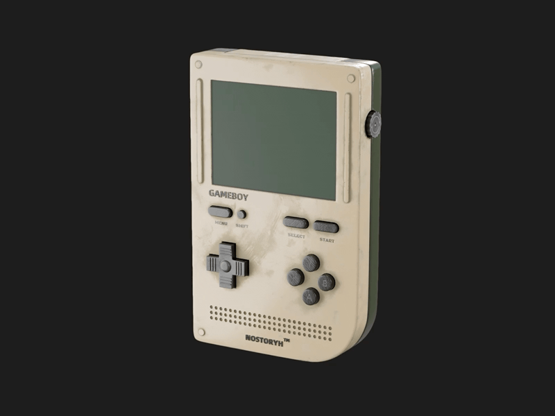 闲置了近20年的Gameboy游戏机。 3d animation blender motion graphics