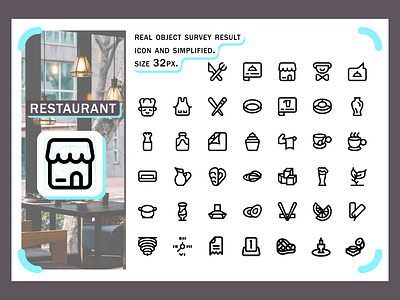RESTAURANT ICONS design graphic design icons illustration pixel icons restaurant