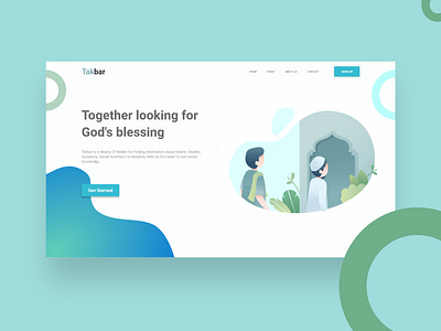 Takbar - Study Landing Page design illustration typography ui ux web