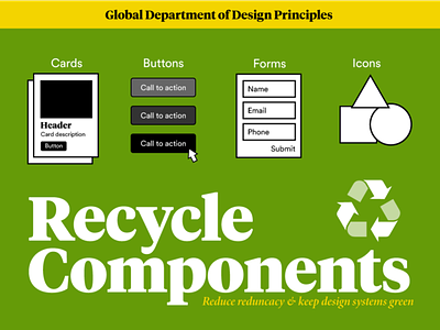 Reusable Components in Design Systems card components design system earth day form green react recycle ui ux