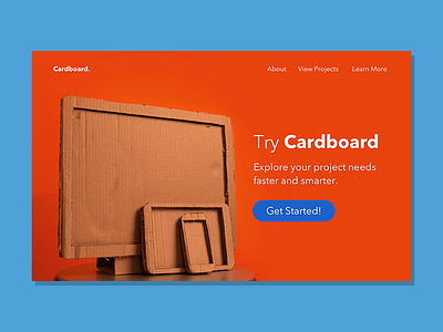 Try Cardboard - Landing Page cardboard daily ui landing page ui