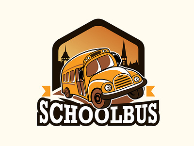 Schoolbus bus illustration logo school bus vector