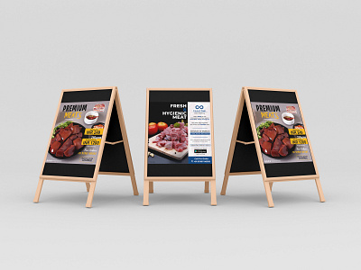 MEAT Standee Poster 3d ai designer animation brand ai designer branding creative design designer ai ps lb graphic design icons illustration logo meat meat poster motion graphics poster standee ui ux vector