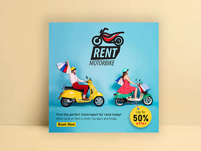 Bike Rent Poster ai designer bike brand ai designer branding design designer ai ps lb graphic design illustration logo poster ui ux