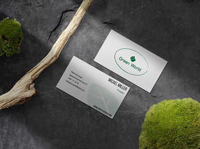 Visit card for "Green world" branding company design logo nature visit card web design