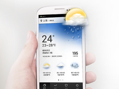 Weather APP android app blue clean cloudy rainy sunny ui weather