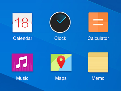Icons Concept B android calculator calendar clock maps memo music