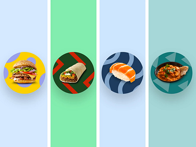 Slice - Food Categories (small selection) advertising animation branding design illustration logo motion design motion graphics product design ui design userexperience