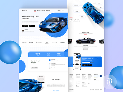 Car Rental Website blue car car rental challenge rental ui ux website