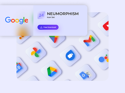 Google Neumorphism Icon Set