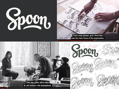 Spoon logotype branding documentary lettering logo design loogtype process script video