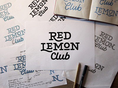 Red Lemon Club logotype bold branding custom typography lettering logo logotype process script slab serif vector wordmark work in progress