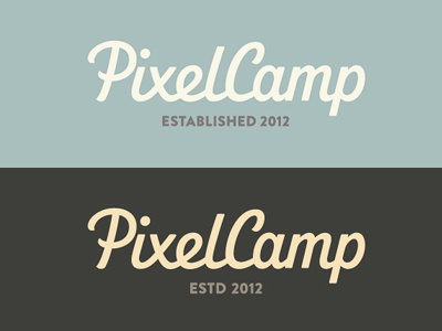 PixelCamp - Final custom type hand drawn lettering logo logo design logotype revisions script type typography wordmark