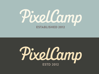 PixelCamp - Final logo logotype typography type lettering custom type hand drawn logo design script revisions wordmark