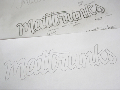 Mattrunks sketch custom type development draft hand drawn illustration lettering logo logo design logotype pencil process script sketch type typography wip wordmark