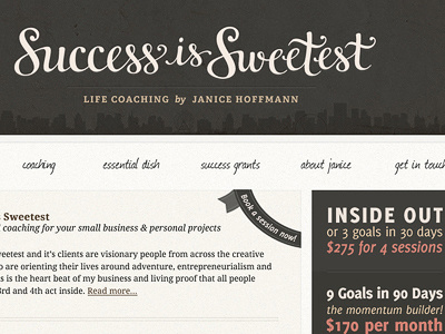 Success is Sweetest: Final hand drawn lettering logo script type typography website layout